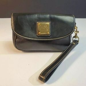 Vintage Dooney & Bourke Black Leather Clutch